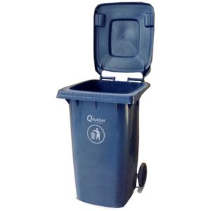 Contenedor Basura 240 lt Qrubber Azul