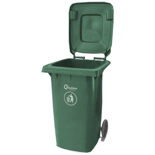 Contenedor Basura 240 lt Verde Qrubber