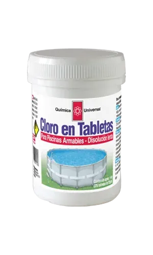 Piscina Cloro Tableta Chica  20 Grs. Pote Kg. Quimica Universal
