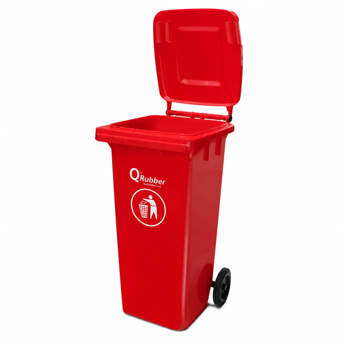 Contenedor Basura 120 lt Qrubber Rojo